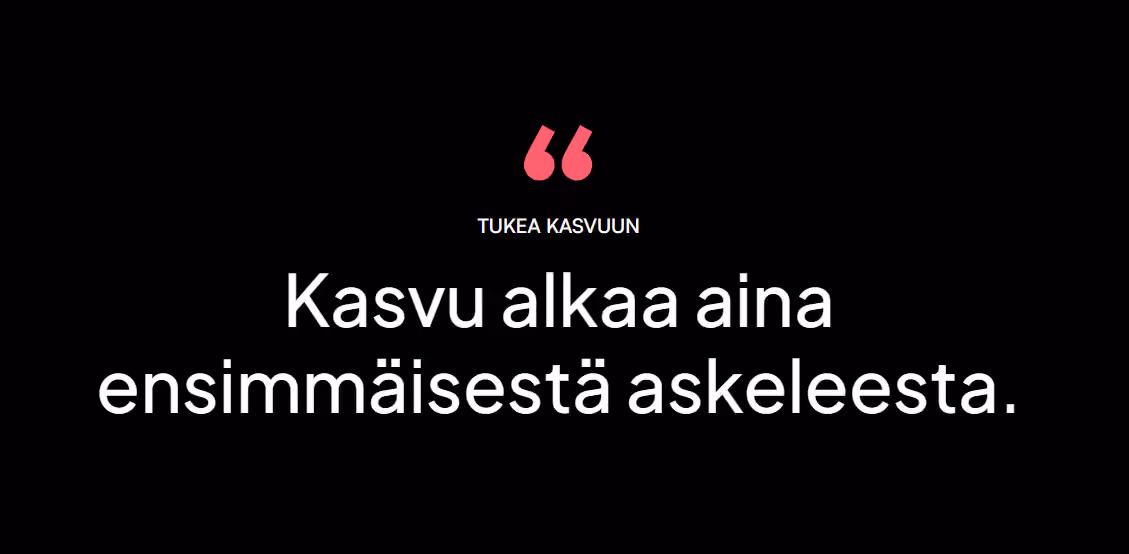Joustava Johtoryhmä verkkosivusto kuvankaappaus – Kasvu alkaa aina ensimmäisestä askeleesta