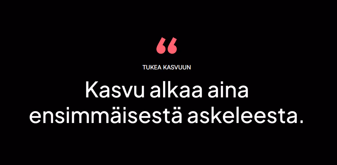 Joustava Johtoryhmä verkkosivusto kuvankaappaus – Kasvu alkaa aina ensimmäisestä askeleesta